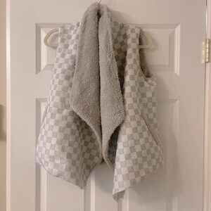 Judith March Check Mate Sherpa Jaquard Vest